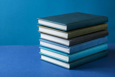 Stack of books on table