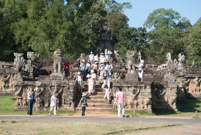 People sitting on steps