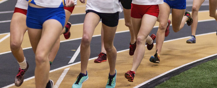Low section of people running