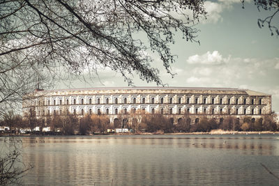 Reflection of building in lake