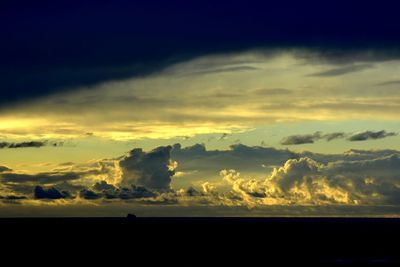 Scenic view of dramatic sky during sunset