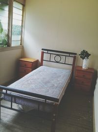 Table on bed at home