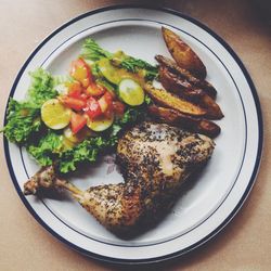 Close-up of served food