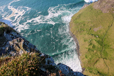 High angle view of sea shore