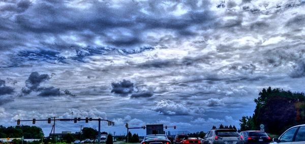 Storm clouds over city