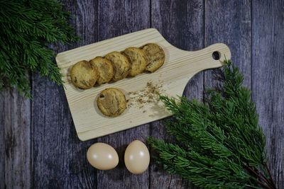 High angle view of vegetables on table