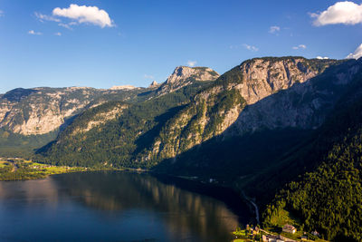 Scenic view of mountain range against sky