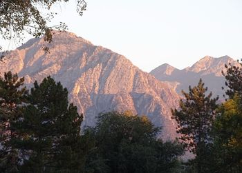 Scenic view of mountains against clear sky