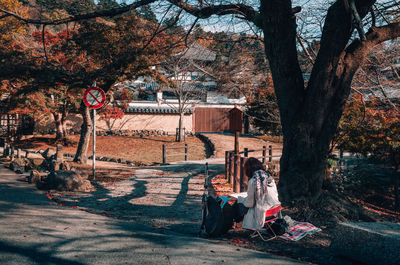 People sitting in park