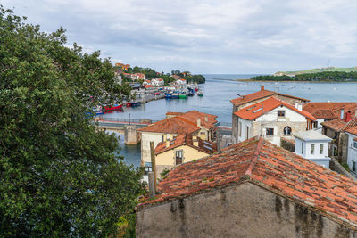 View of the city of san vicente de la barquera in santander, cantabria. spain. 