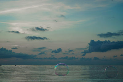 Scenic view of sea at sunset