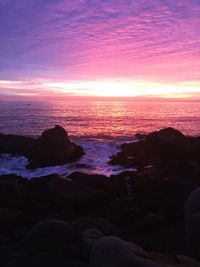 Scenic view of sea at sunset