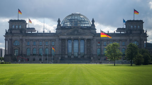 View of building against cloudy sky