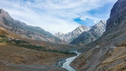 Scenic view of mountains against sky