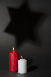 Close-up of illuminated candle