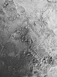 High angle view of footprints on beach