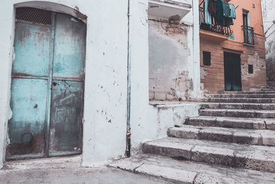 Closed door of old building