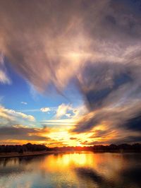 Scenic view of sea at sunset