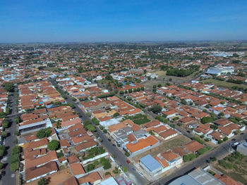 High angle view of townscape against sky