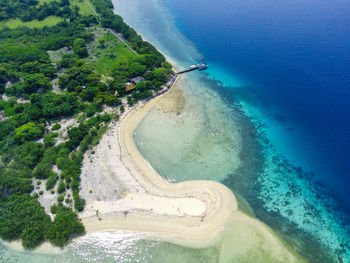 Menjangan island, west bali national park, indonesia. aerial footage taken with drone.