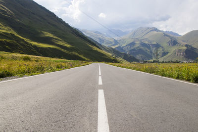 Highway and road view and landscape in juta, georgia. summer travel photo.