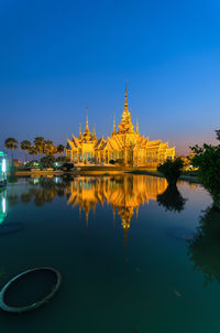 Reflection of built structure in water