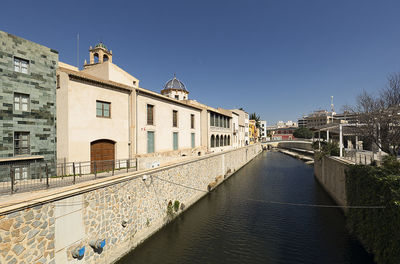 Views of the segura river as it passes through orihuela, in the province of alicante, spain.