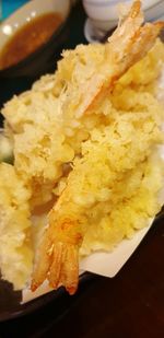 Close-up of meal served in plate