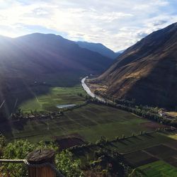 High angle view of countryside landscape