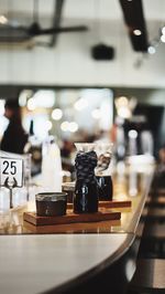 Close-up of coffee served on table at restaurant