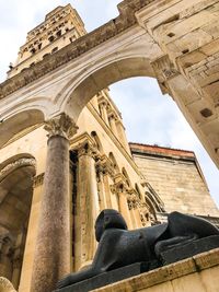 Low angle view of historic building against sky