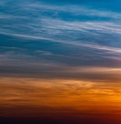 Low angle view of sky during sunset