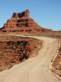 Scenic view of desert against clear sky