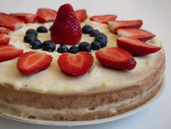 Close-up of strawberries in plate