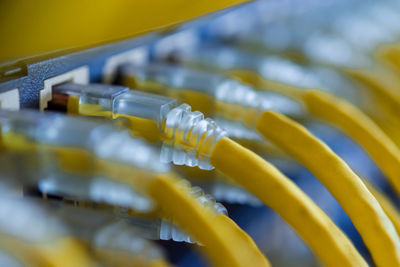 Close-up of yellow cables