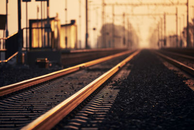 Surface level of railroad tracks