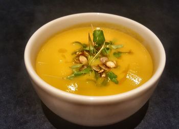 Close-up of soup in bowl