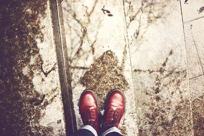 Low section of person standing on ground