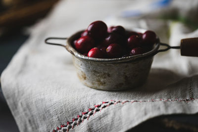 Close-up of dessert on table