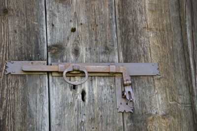 Close-up of old wooden door