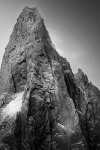 Low angle view of rocky mountains