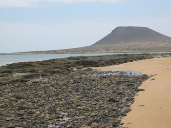 Scenic view of beach against sky