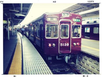 Train at railroad station platform