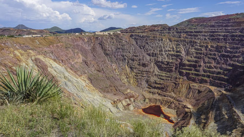 Scenic view of mountain range against sky