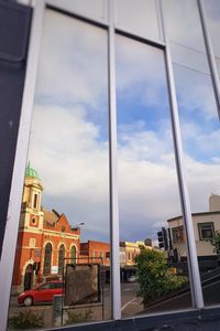 Low angle view of buildings against sky