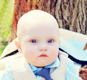 Close-up portrait of cute baby