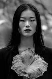 Close-up portrait of a beautiful young woman