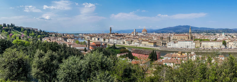 Cityscape of florence from michelangelo square with the cathedral in the background