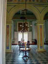 People sitting in a temple