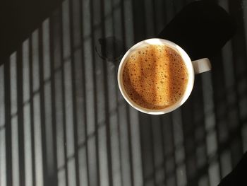 High angle view of coffee on table
